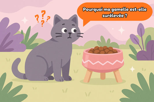 chat devant sa gamelle qui se pose une question