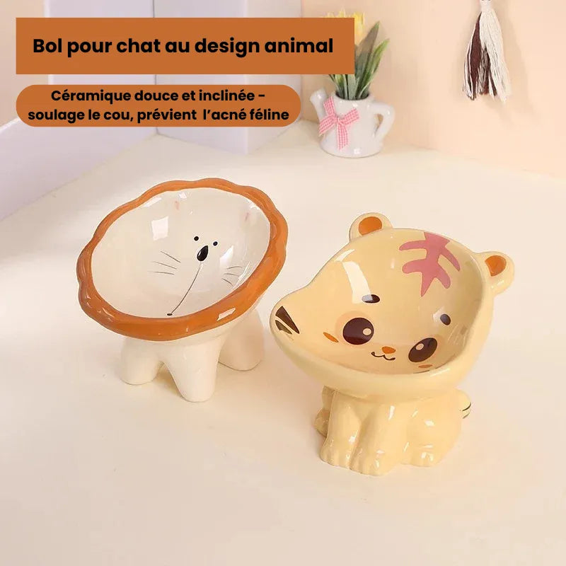 Gamelle Chat Surélevée - Forme Animaux
