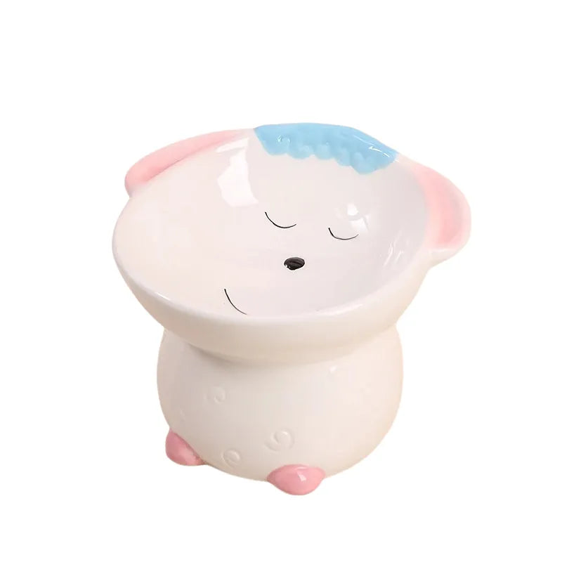 Gamelle Chat Surélevée Forme mouton sur fond blanc