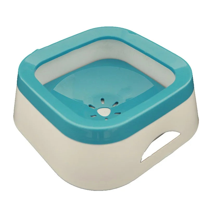 Gamelle eau chat anti renversement bleu sur fond blanc
