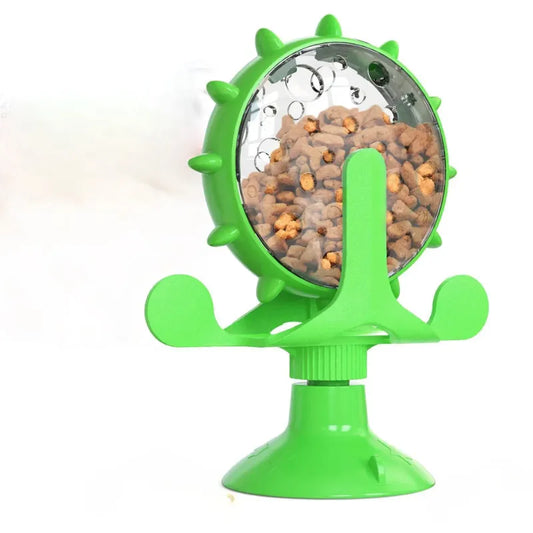 Gamelle Ludique Chat Tourniquet vert dans un fond blanc
