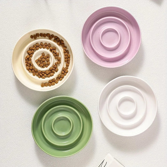 Gamelle Anti Glouton Chat - Effet Spirale Vert