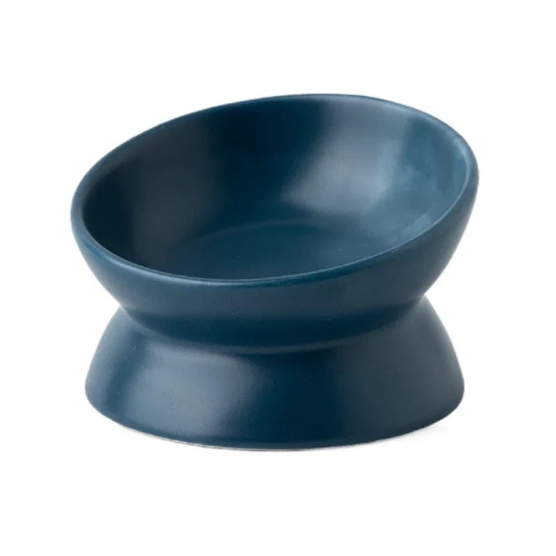 gamelle céramique chat nordique bleu dans un fond blanc