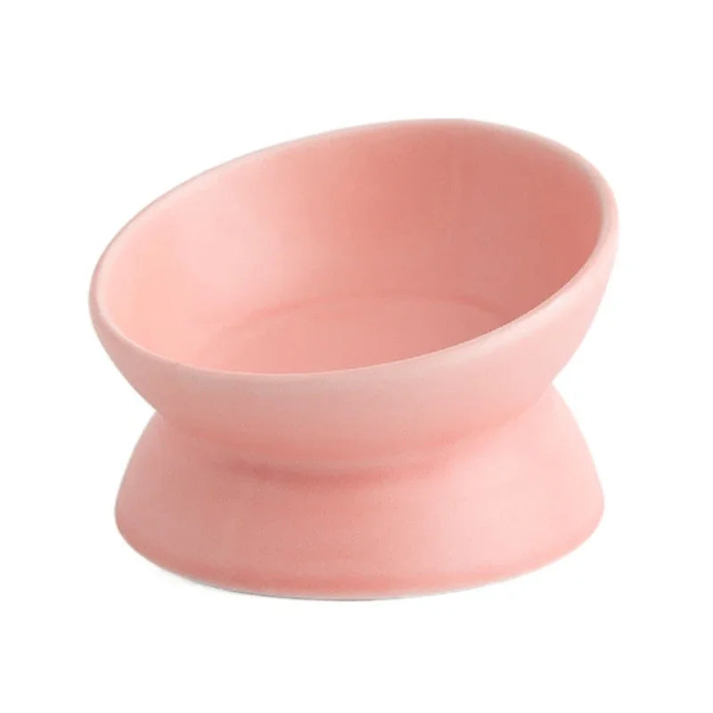 gamelle céramique chat nordique rose dans un fond blanc