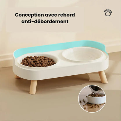 double gamelle pour chat surélevée qui ne renverse pas de croquette