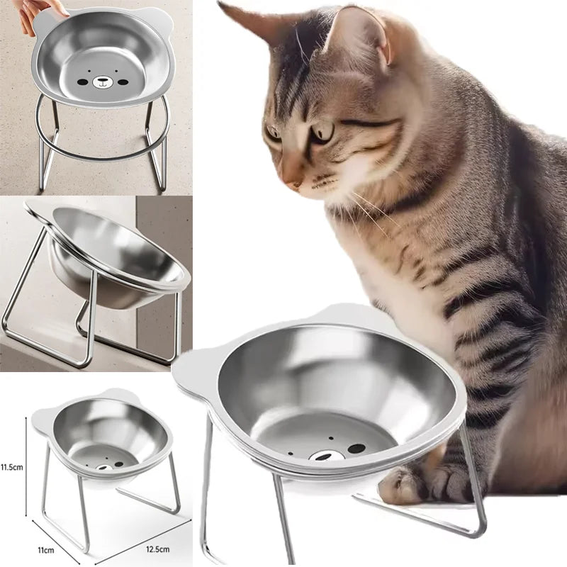 Chat avec toutes les gamelles inox chat à motif