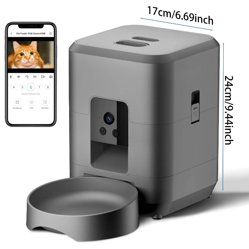 Dimension du Distributeur de Croquettes pour Chat Connecté avec Camera