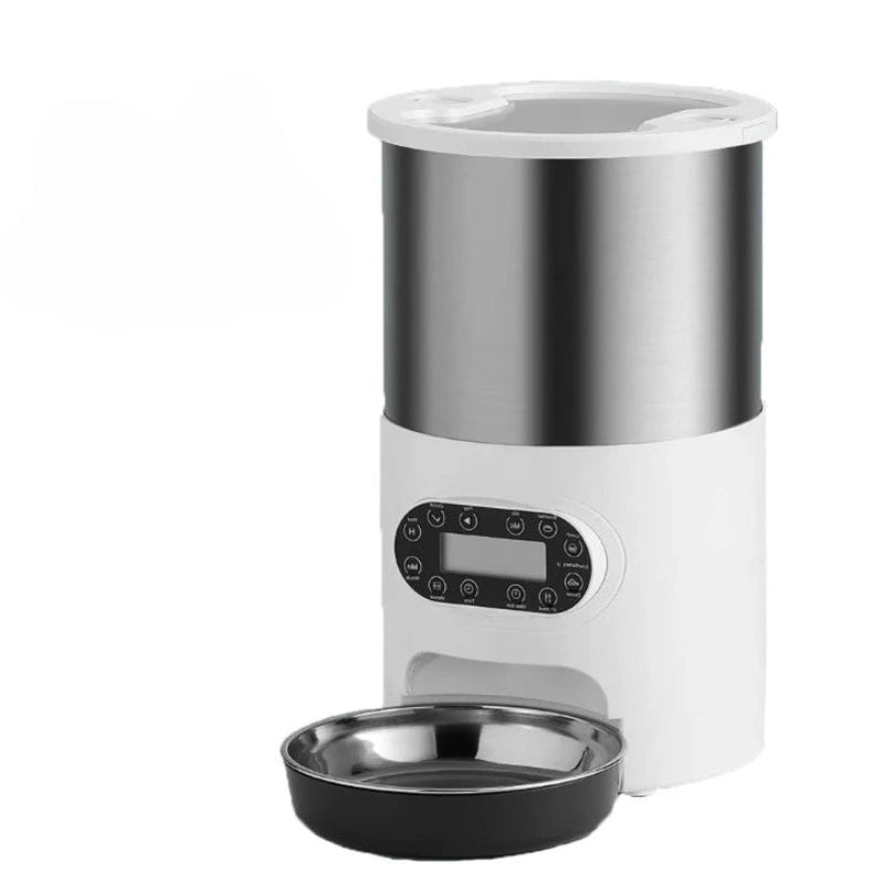 Distributeur Automatique de Croquettes pour Chat Ronde 4,5Kg sur fond blanc