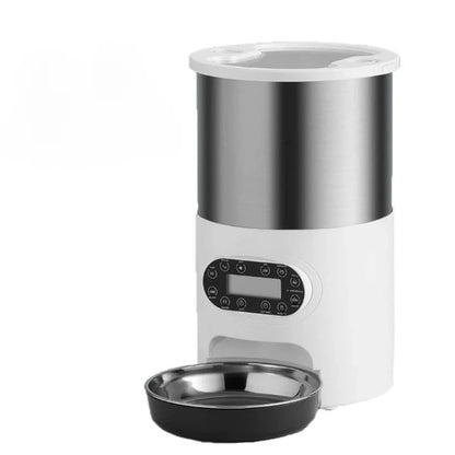 Distributeur Automatique de Croquettes pour Chat Ronde 4,5Kg sur fond blanc