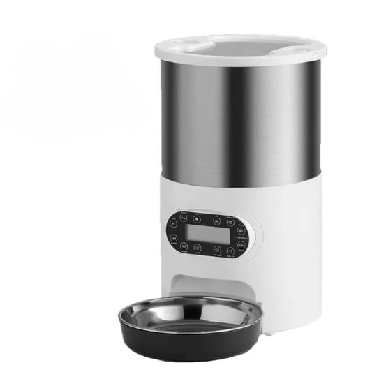 Distributeur Automatique de Croquettes pour Chat Ronde 4,5Kg sur fond blanc