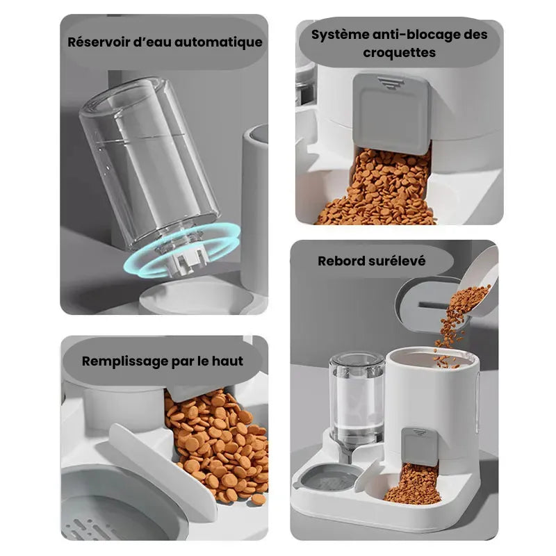 Explication des fonctions du distributeur de croquettes pour chat cozy