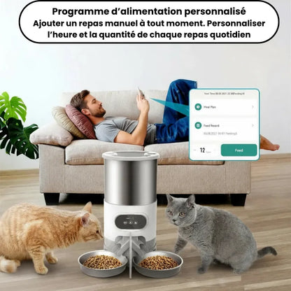 ajout de repas au Distributeur de Croquettes pour Chat Connecté Double