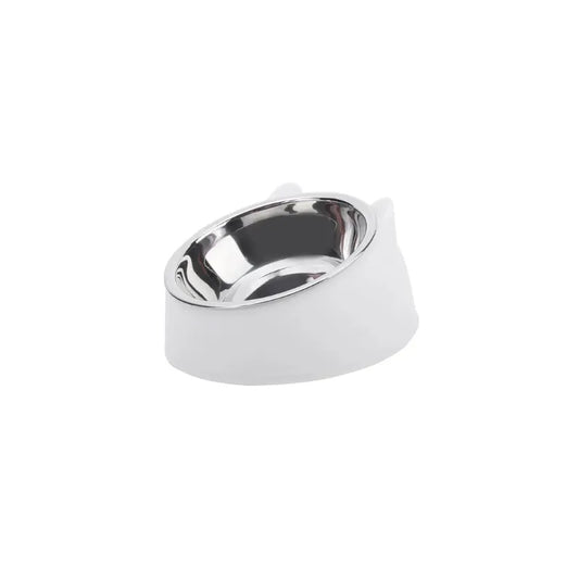 Gamelle Chat Inox Forme Chat blanc dans fond blanc