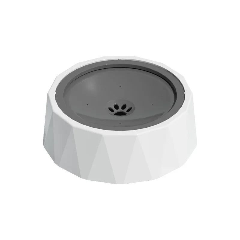 Gamelle Eau Chat Anti Eclaboussure Gris sur fond blanc