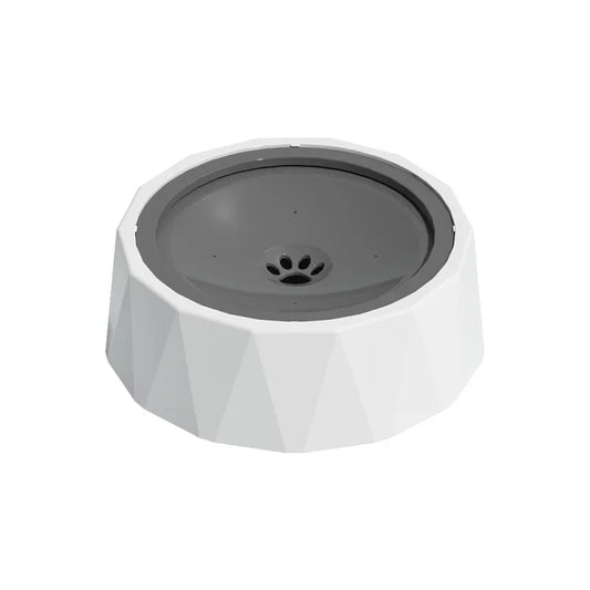 Gamelle Eau Chat Anti Eclaboussure Gris sur fond blanc