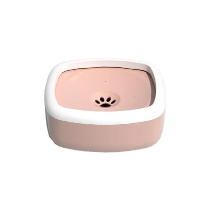 Gamelle Eau Chat Anti Eclaboussure rose sur fond blanc