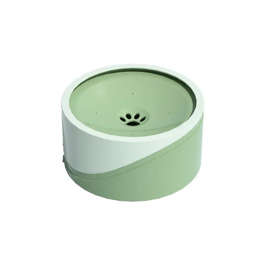 Gamelle Eau Chat Anti Eclaboussure vert sur fond blanc