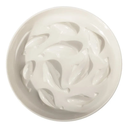 Gamelle anti glouton chat forme poisson blanc