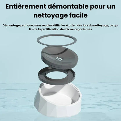 Gamelle eau chat anti éclaboussure démontable