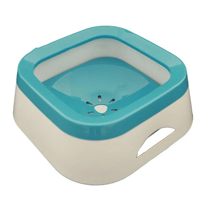 Gamelle eau chat anti renversement bleu sur fond blanc