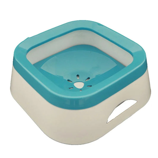 Gamelle eau chat anti renversement bleu sur fond blanc