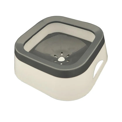 Gamelle eau chat anti renversement gris sur fond blanc