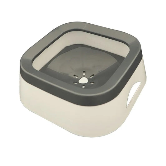 Gamelle eau chat anti renversement gris sur fond blanc