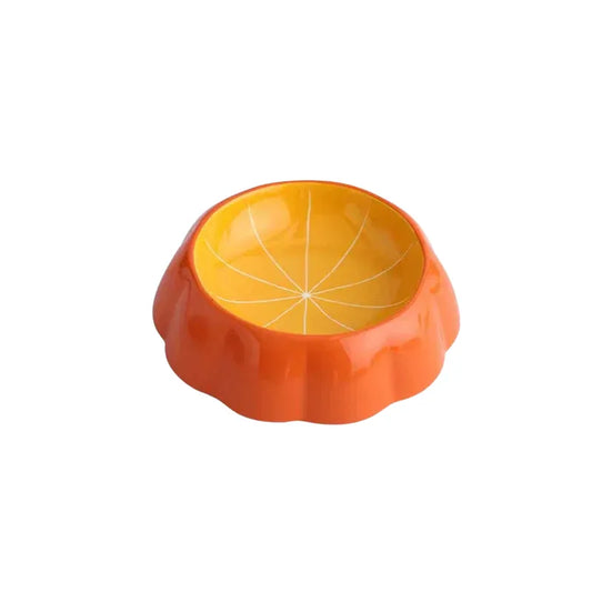 Gamelle Eau Chat Céramique Motif Fruit citrouille dans fond blanc
