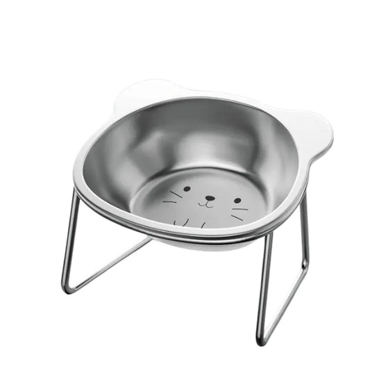 Gamelle inox chat a motif petit chat posé sur le sol