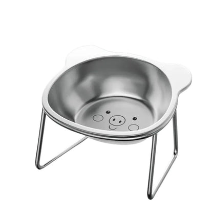 Gamelle inox chat a motif petit cochon posé sur le sol