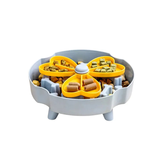 Gamelle Ludique Chat Roue Tournante bleu dans fond blanc