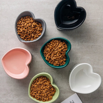 lot de gamelle chat surélevée forme coeur