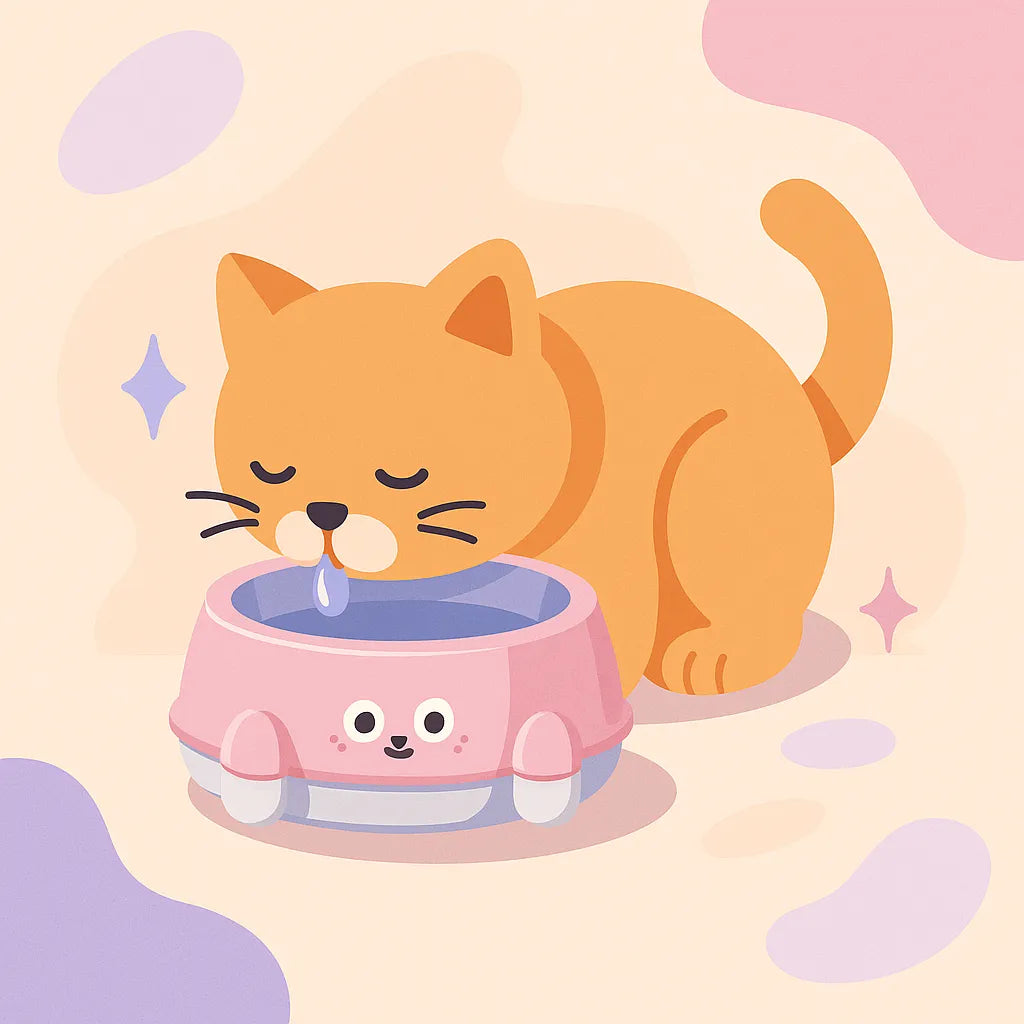 Chat qui boit dans une gamelle eau chat inox 