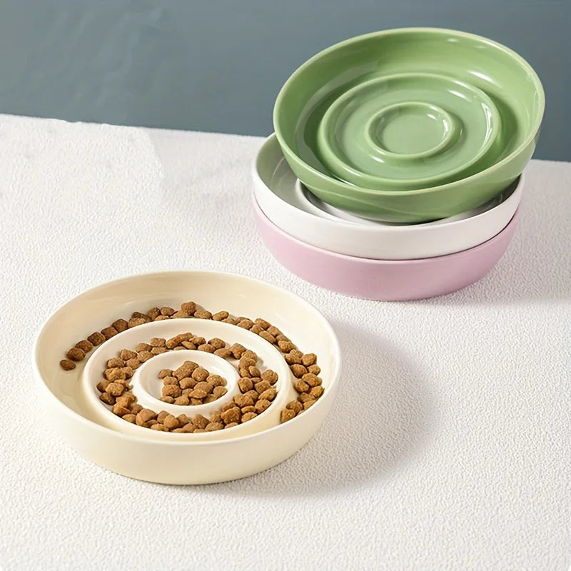 Gamelle Anti Glouton Chat - Effet Spirale Vert