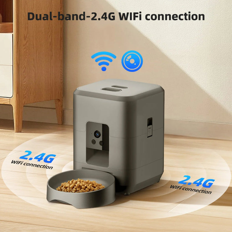 Systeme du Distributeur de Croquettes pour Chat Connecté avec Camera