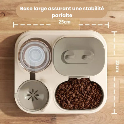 Taille du distributeur de croquettes pour chat 2en1