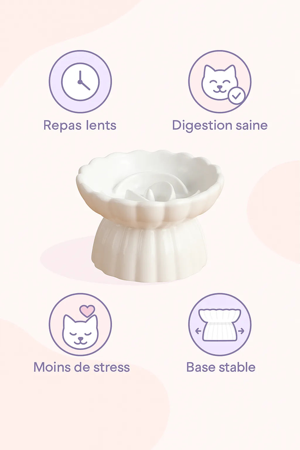 Explication des bénéfices de la gamelle anti glouton chat céramique