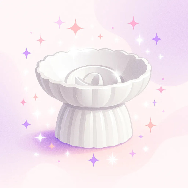 gamelle anti glouton chat céramique dans un fond étincelant