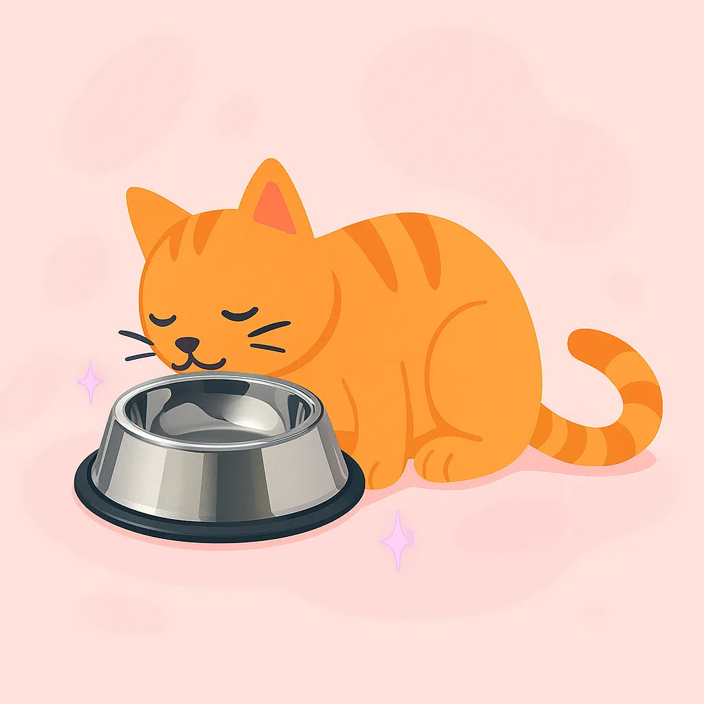 chat qui se nourrit dans une Gamelle Chat Inox Antidérapante 