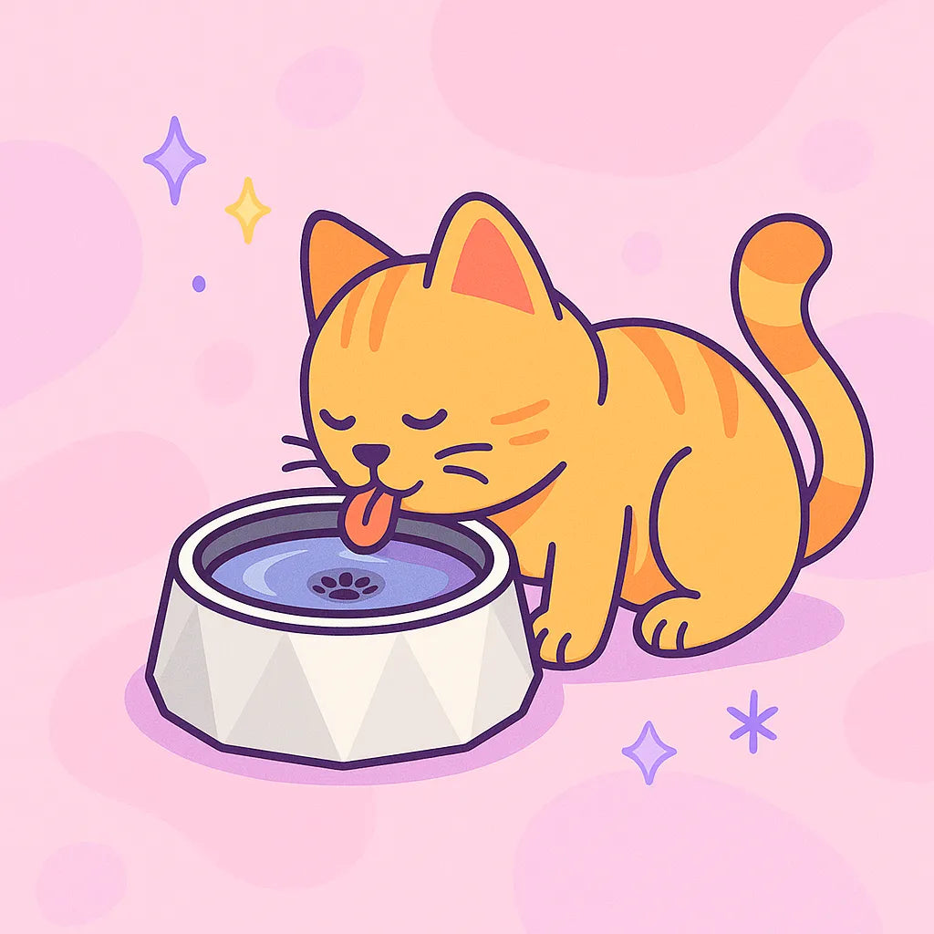 Chat qui boit dans une Gamelle Eau Chat Anti Eclaboussure