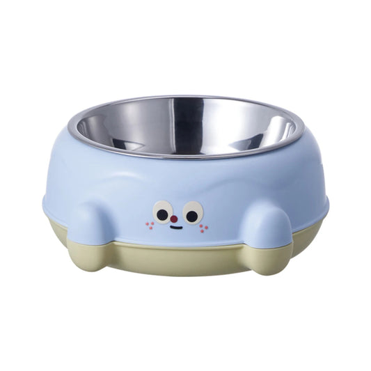 gamelle eau chat inox bleu dans fond blanc