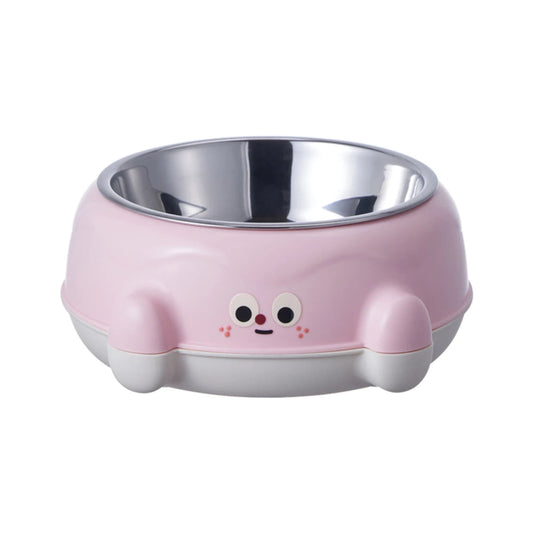 gamelle eau chat inox rose dans fond blanc
